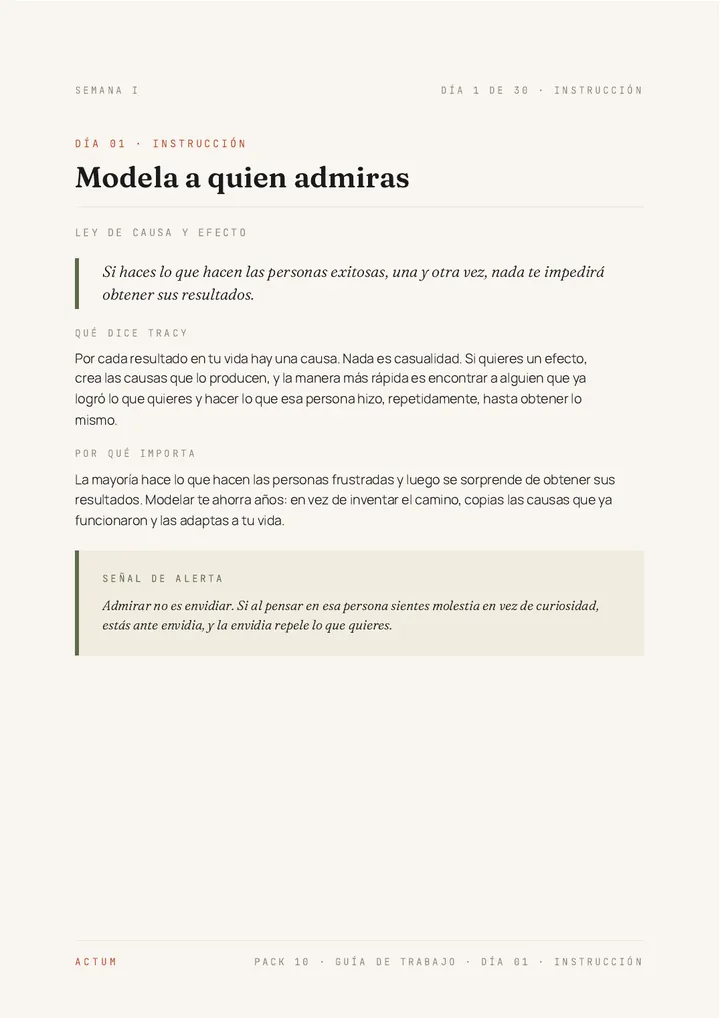 Página de instrucción del Día 1 de la Guía de Trabajo de «Si lo crees, lo creas»